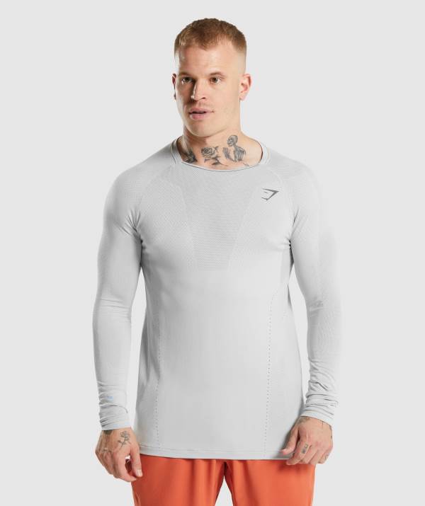 Panske Mikiny Gymshark Apex Long Sleeve Svetlo Siva Siva | AX4612879
